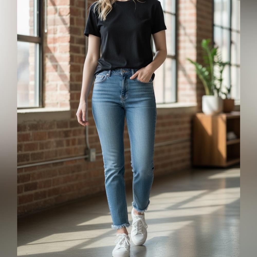 J.Crew Essential Straight Jeans in Light Blue